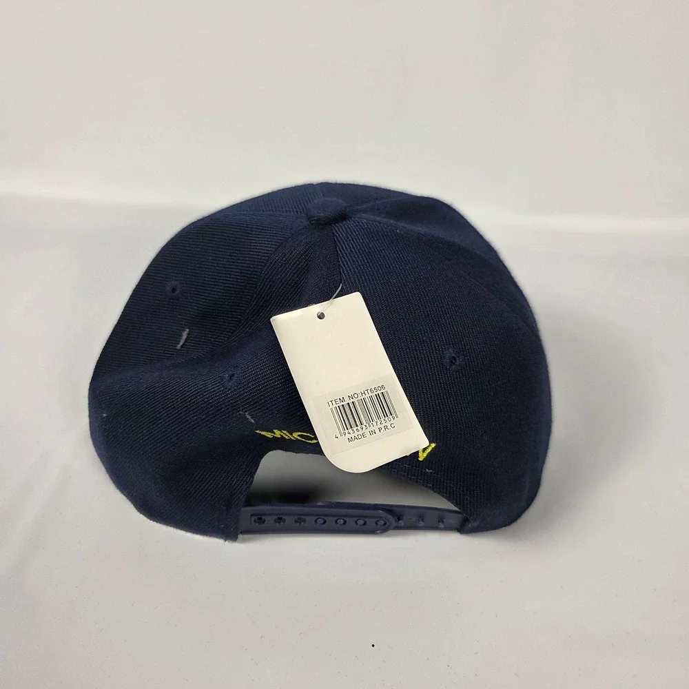 Michigan Snapback Hat Navy Blue Yellow Collegiate Streetwear Adjustable Cap NWT
